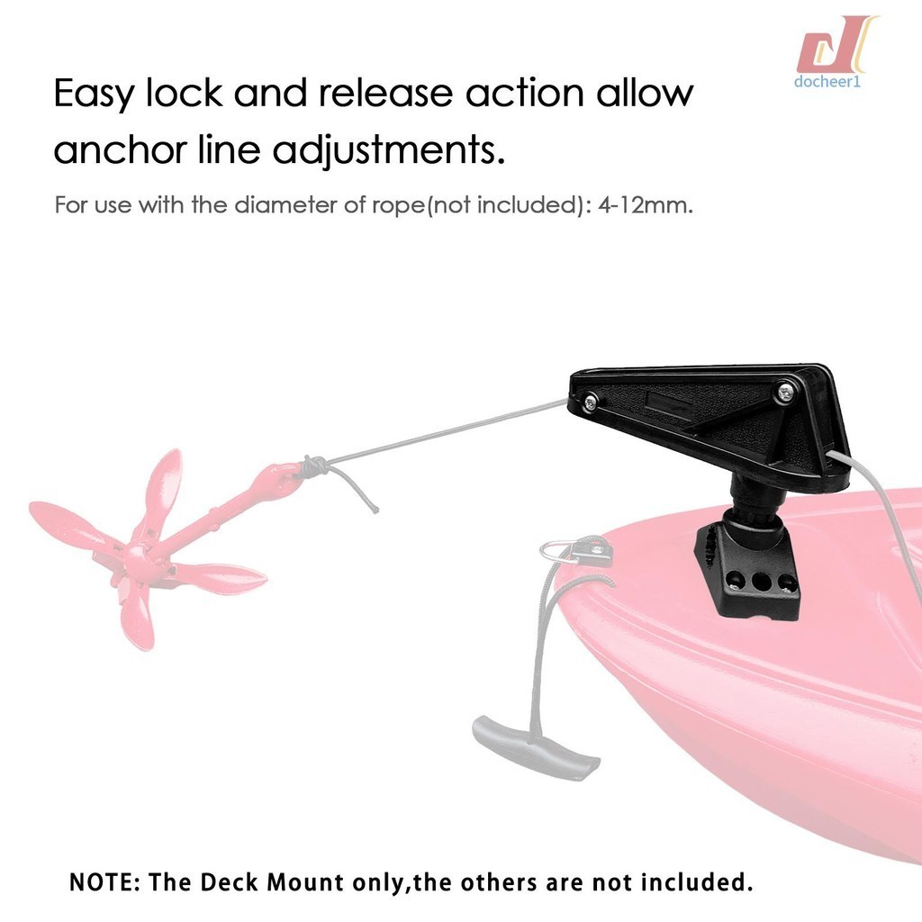 Anchor Lock with Release System Side Deck Mount for Kayaks Canoe Small