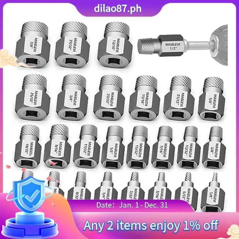 Screw Head Extractor Set 3/8 Inch Drive 2-In-1 Double Head Easy Out ...