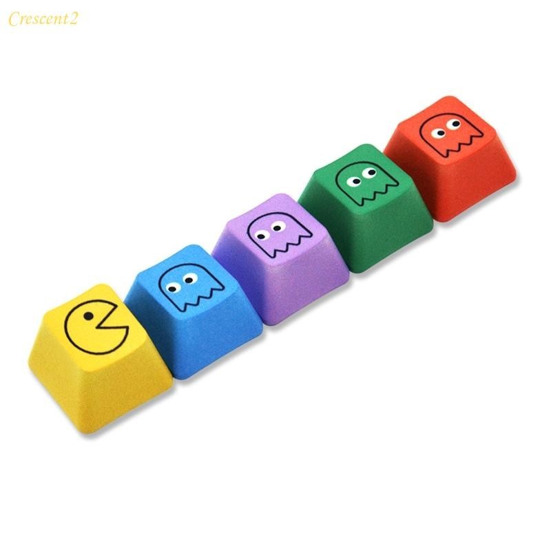 CRE 5 Keys Cartoon Face Mechanical Keyboard Keycaps PBT OEM Profile Dye ...