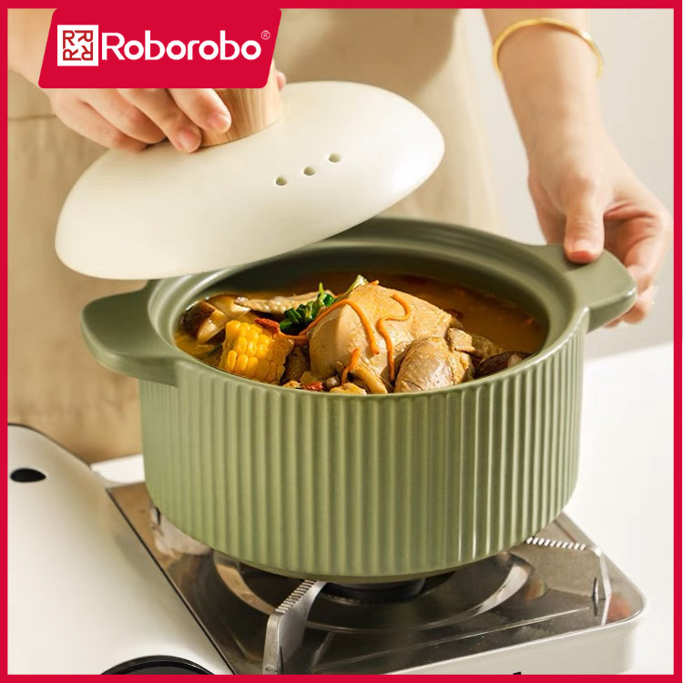 ROBO.PH Casserole Dish With Lid Clay Pot Round Ceramic Cookware ...