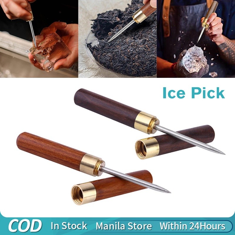 Hot selling Stainless Steel Wooden Handle Ice Pick Ice Carving Tool Tea ...