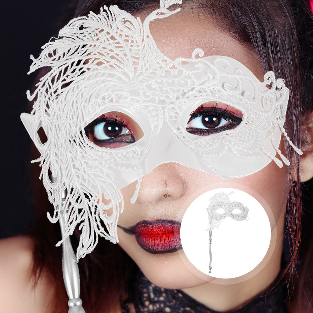 zhuicxiang Lace Hand Mask Masquerade for Couples Mardi Gras Accessories