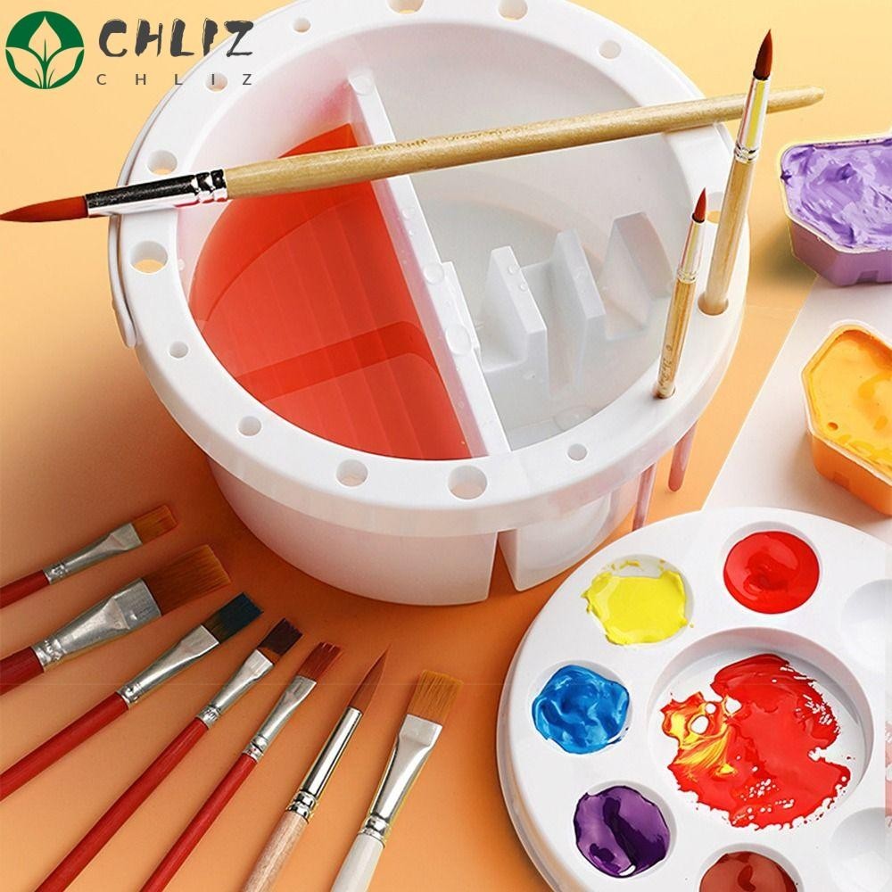 Chliz Paint Brush Washing Bucket With Lid Paint Brush Holder Color Palette Paint Brush Washer