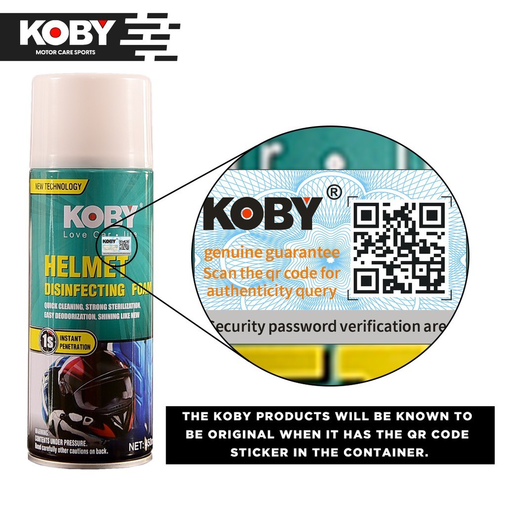 Koby Helmet Disinfectant Foam 450ml Upgrade to high capacity Automotive ...