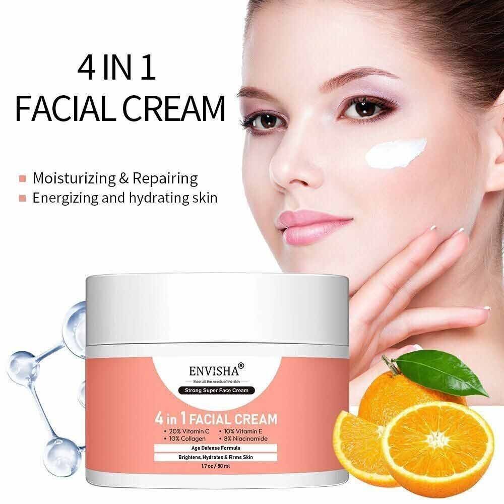 ENVISHA 4 in 1 Facial Cream Collagen Brightening Hydrating Firming Anti ...