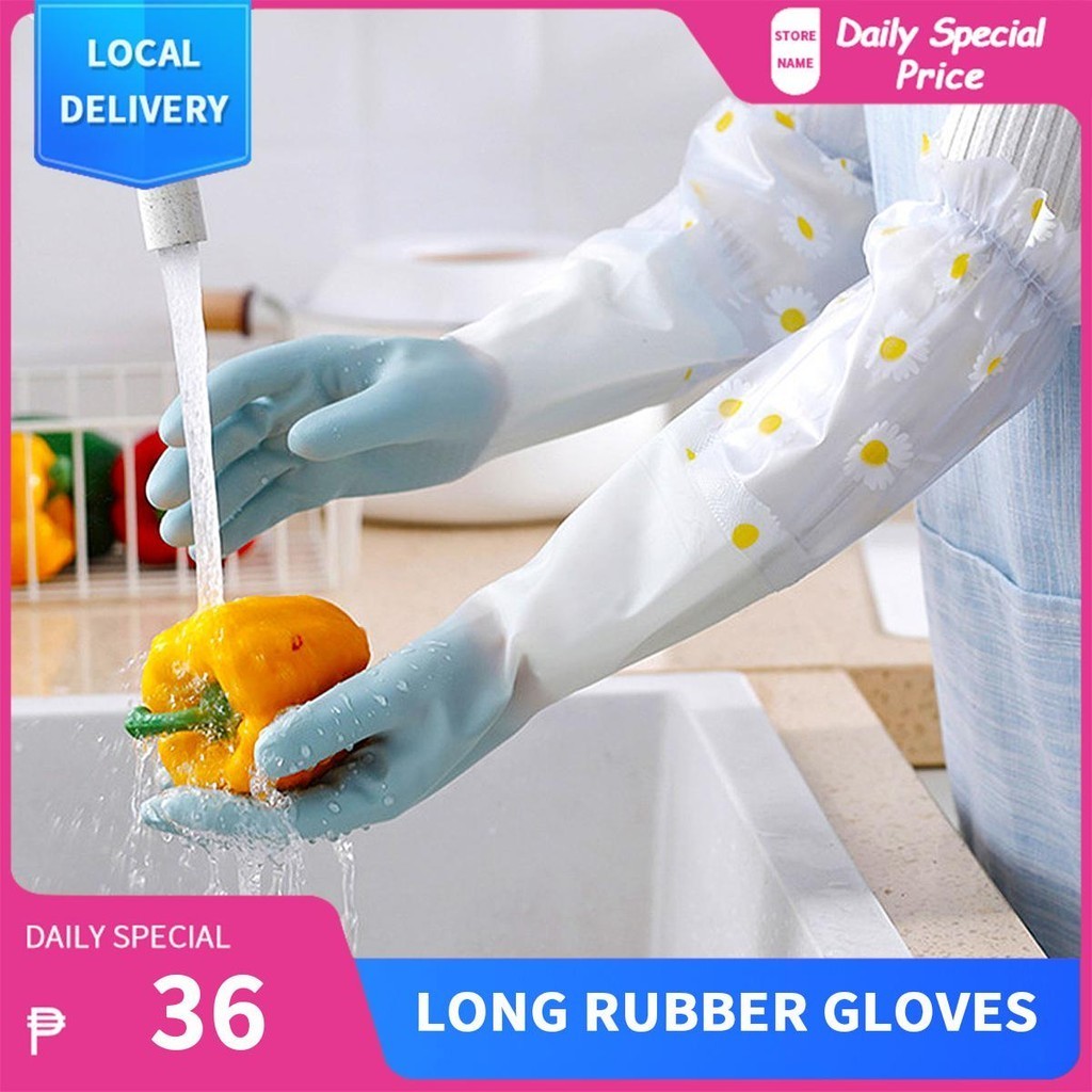 Cleaning Gloves Thick Kitchen Gloves HOMESHOPA Rubber Waterproof