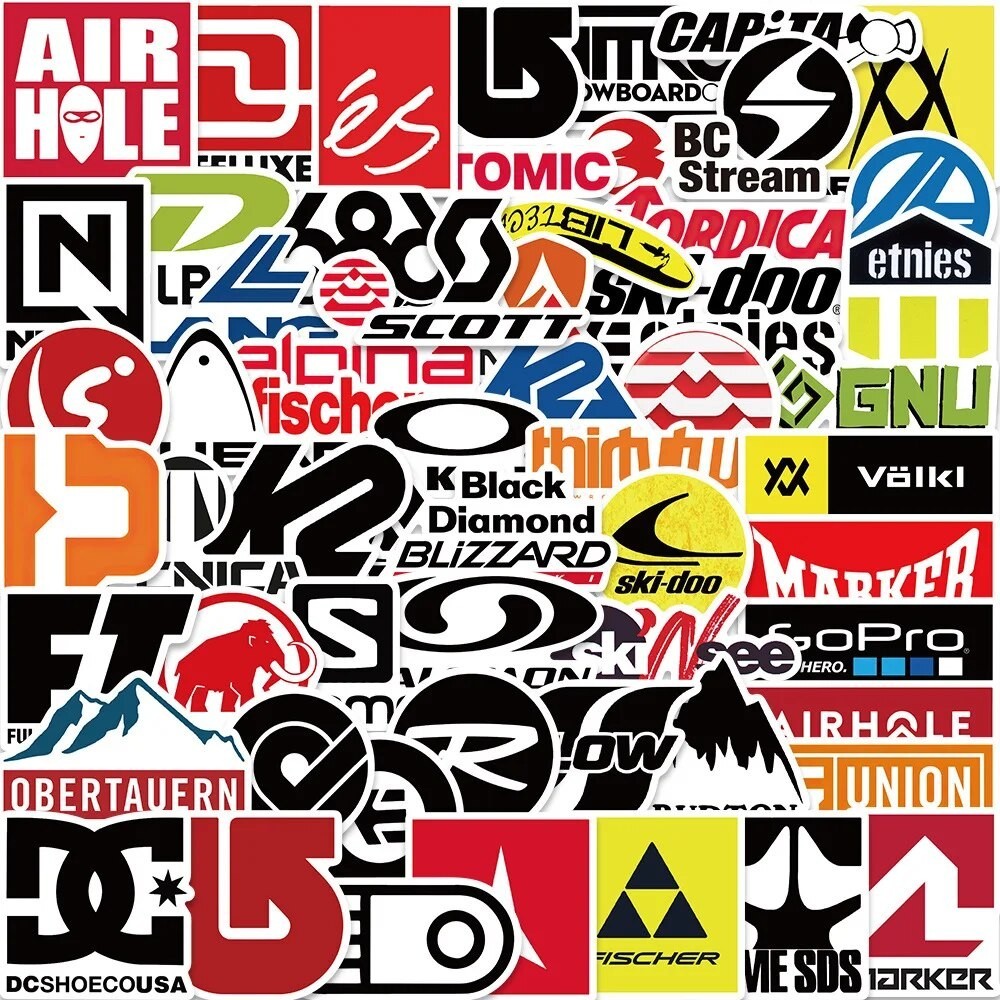10/30/50pcs Ski Brand Logo Stickers Outdoor DIY Mobile Phone Luggage ...