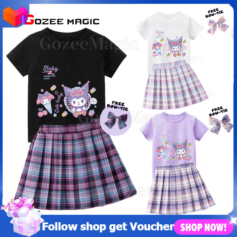 Ensemble Fille Justice Taille 10 - Haut Et Jupe Noirs Avec Bouledogue Anglais - Occasion TBE