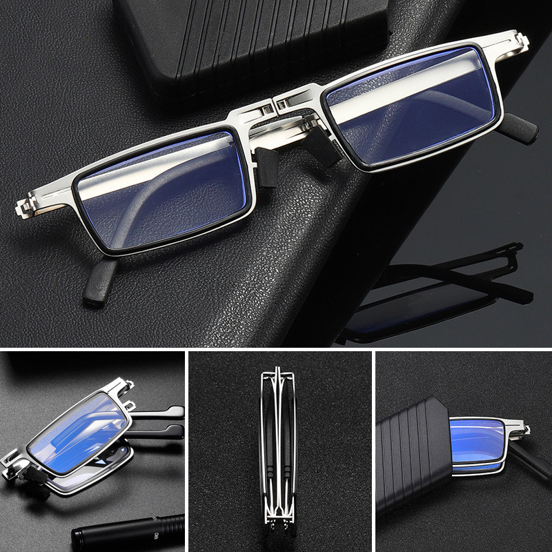 Mens Portable Foldable Reading Glasses With Grade 100 400 Eyeglasses Magnifying Presbyopic 4346