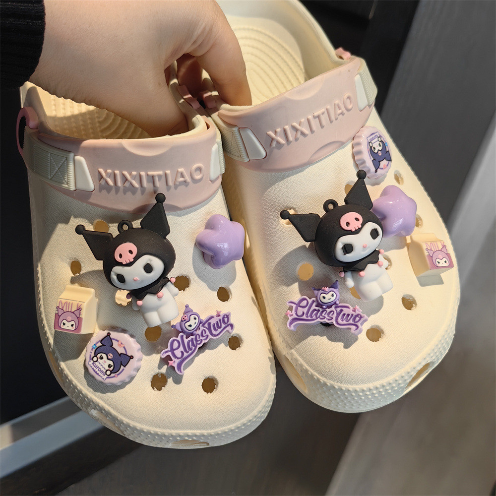 Cute Kuromi Crocs Jibitz Set Hello Kitty Jibbits Charm My Melody Anime ...