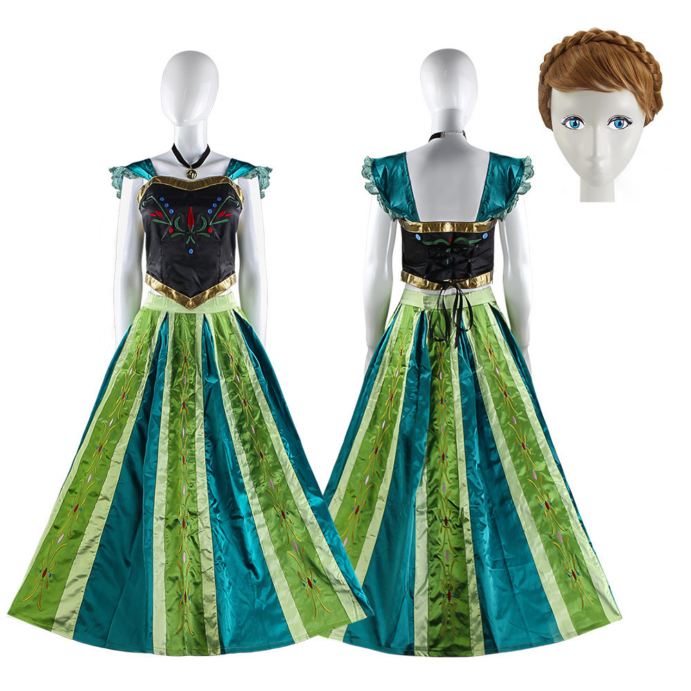 2024 Frozen Anna Princess Dress Dress Dress cosplay cosplay Women's — free download