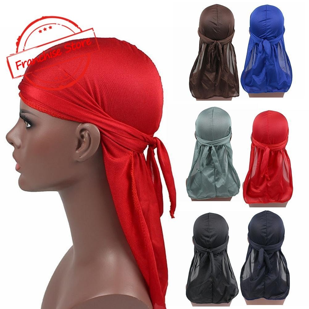 Durag In Seta A Coda Lunga - Cappello Uomo Hip Hop, Notte E Sport - Foto 2