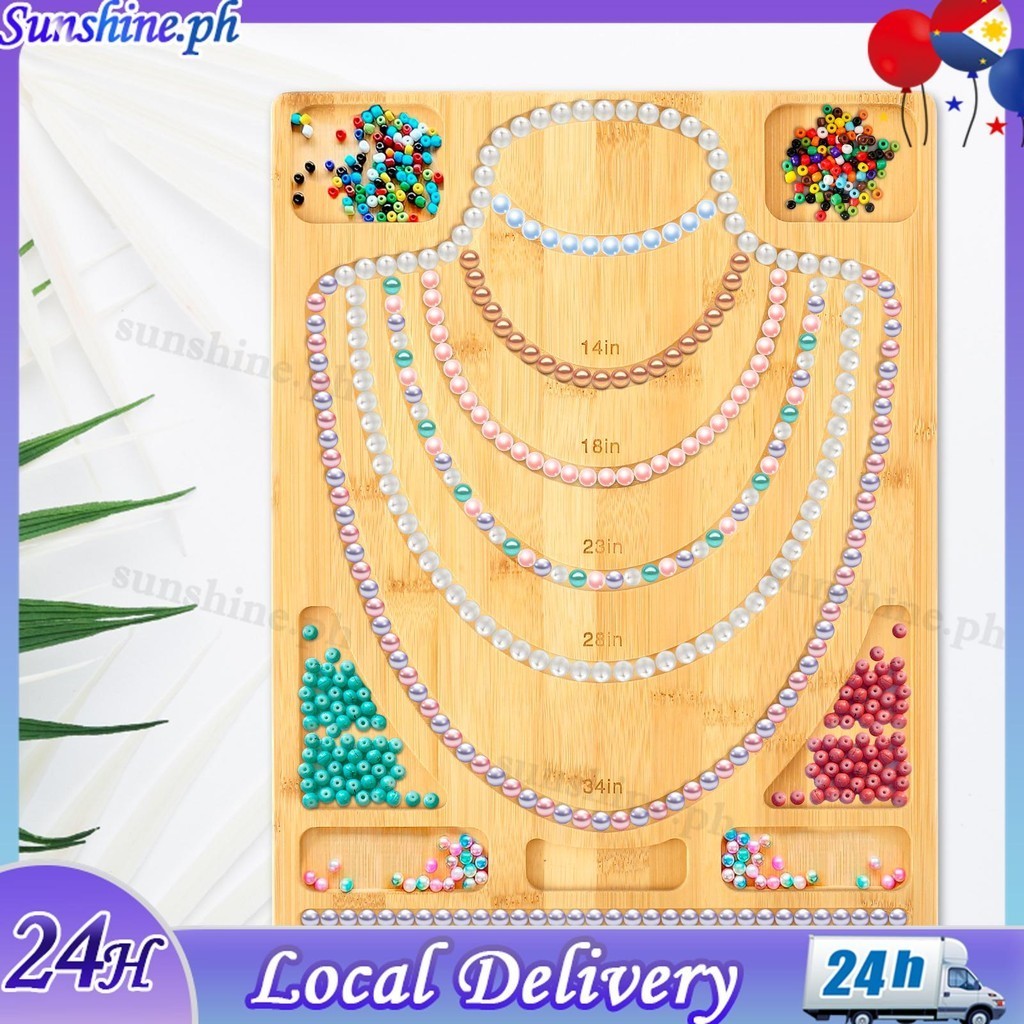 Bead Board for Jewelry Making Bamboo Beading Board Sturdy Jewelry