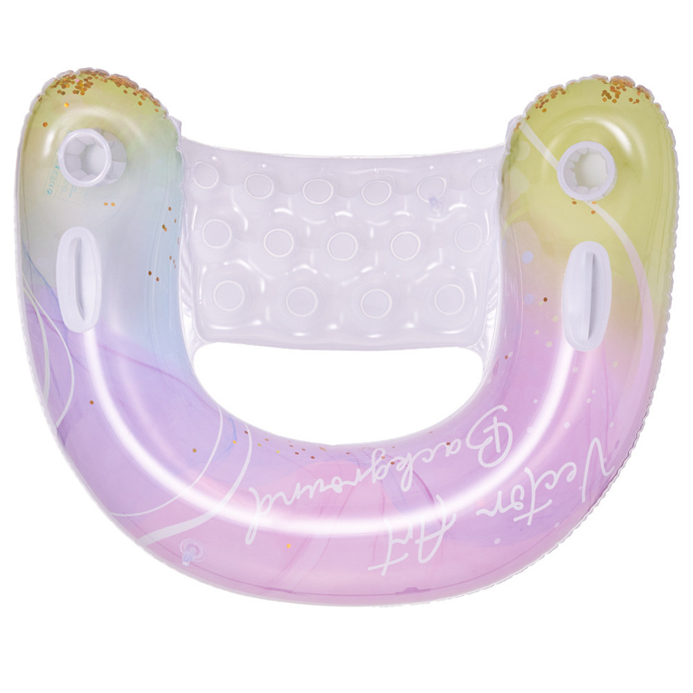 Glitter Sequin Inflatable Pool Float with Cup Holders Pool Lounger Pool ...