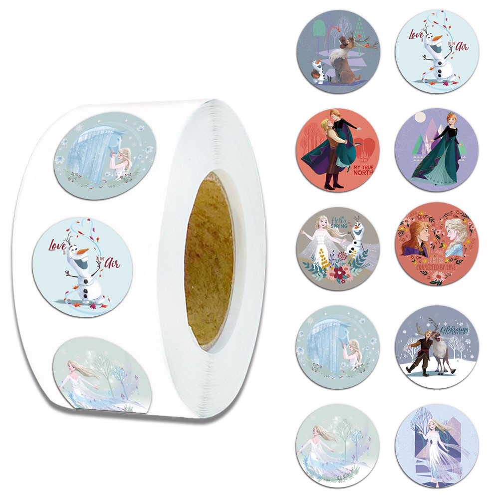 500 pcs 10 images Frozen Cartoon Stickers Roll/Stickers Tape (2 ...