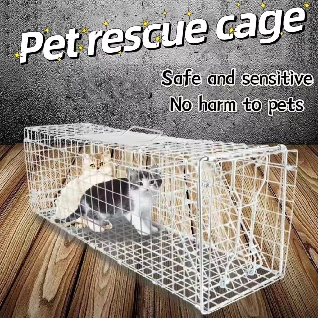 Cat cage foldable trap catcher rescue anti-corrosion and rust ...