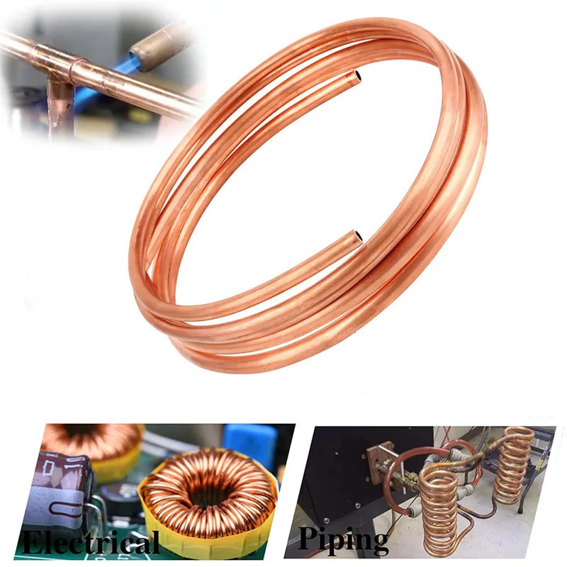 1m Soft Copper Tube Coil Od 2~8mm Id 1~6mm Pure Coppers Wire Pipe Air 