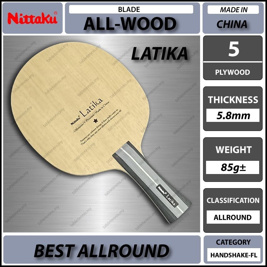 Nittaku Blade Latika FL All Wood Blade Table Tennis Paddle Racket Ping