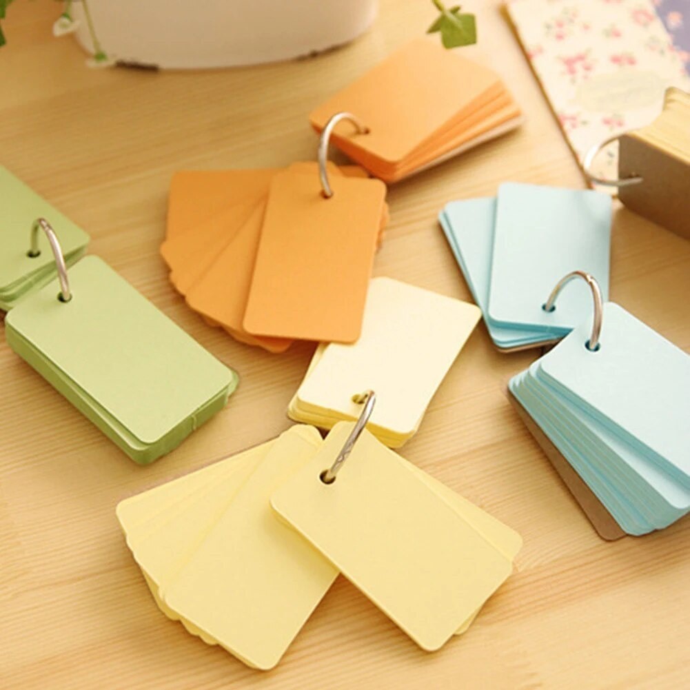 Accel Blank Paper Notepad Study Card Portable Memo with Binder (Random ...