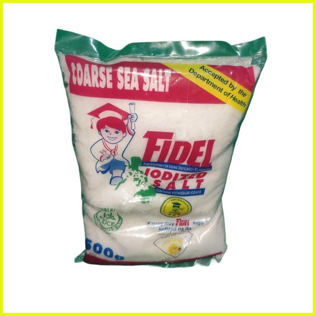 Fidel Iodized Salt Coarse 500g x 6 | Shopee Philippines