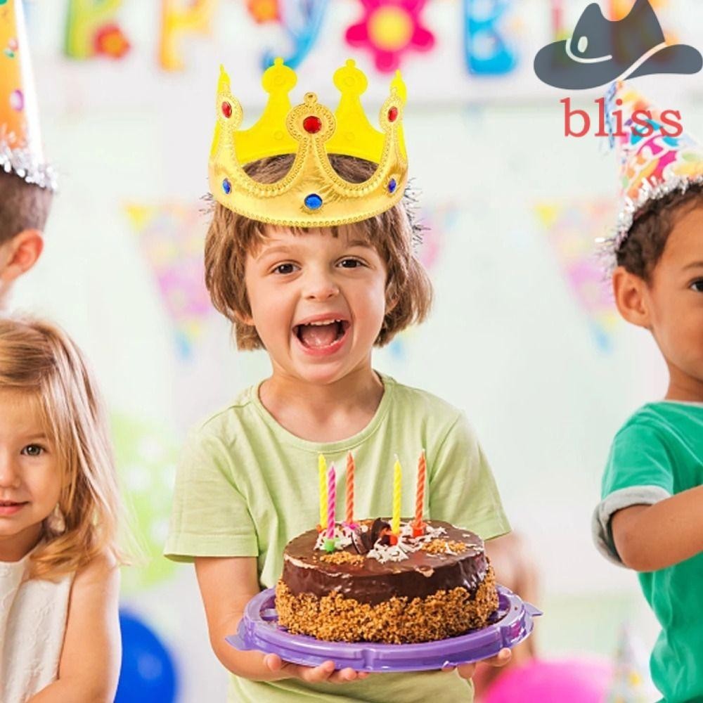 Bliss Children Birthday King Crown, Birthday Pin Rhinestone King Tiara 