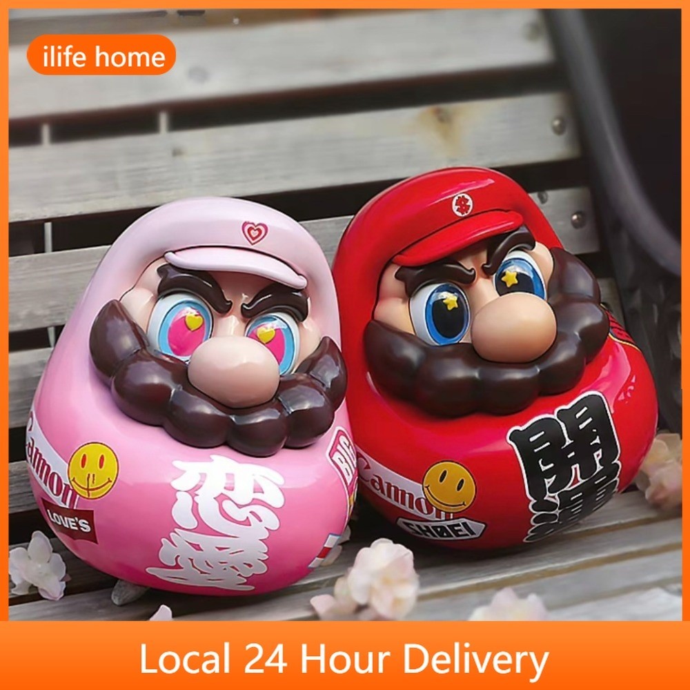 Shipping from Manila Mario Cosplay Bodhidharma Doll Lucky Anime Figure