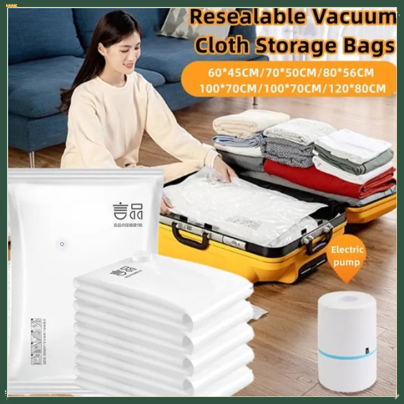 Vacuum Storage Bag Space Saving Resealable Vacuum Bags with Pump ...