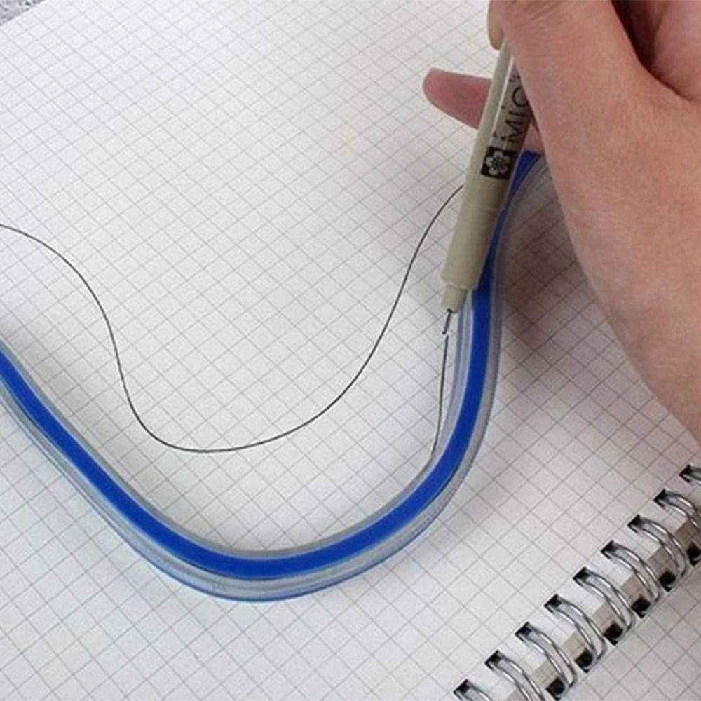 PEWANYZZ Snake Shaped Ruler, Plastic Flexible Curve Ruler, School ...