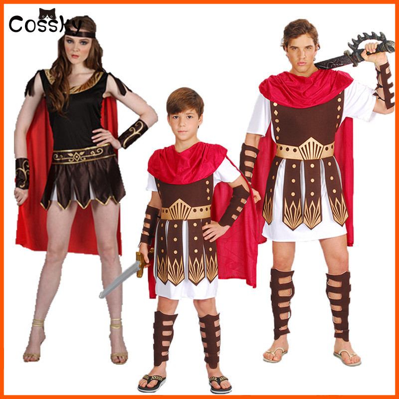 Halloween Purim Kid Ancient Roman Greek Warrior Gladiator Costume