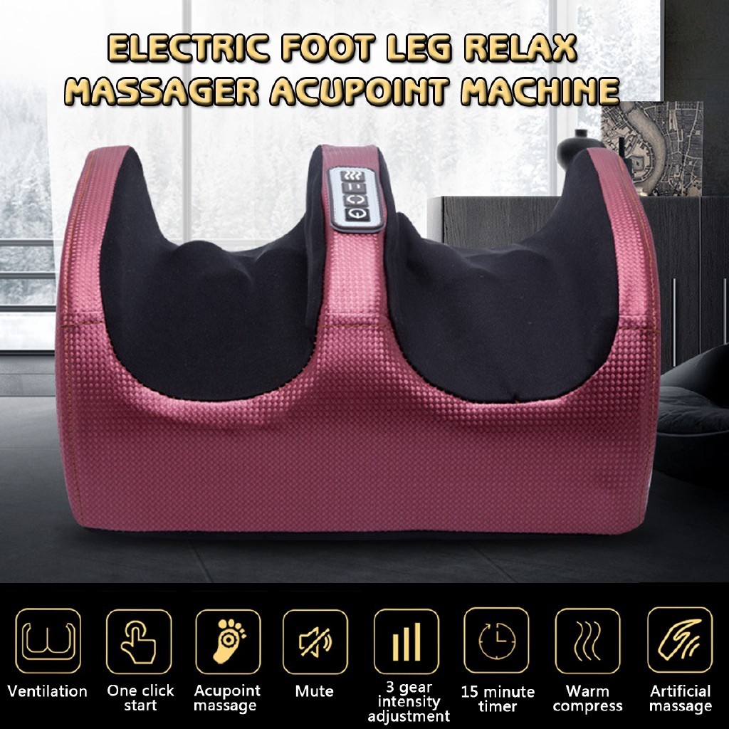Electric Foot heating Leg Relax Massager Acupoint Machine Remote ...