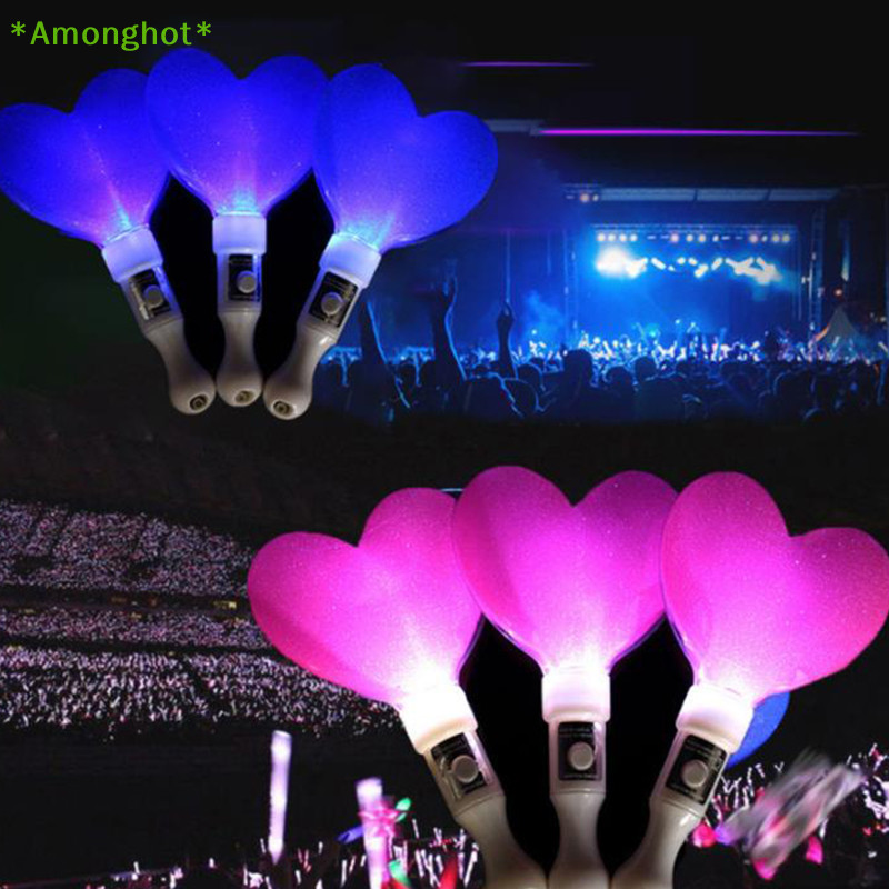 Amonghot> LED Glow Stick Heart Star Shape Luminous Concert Cheering ...
