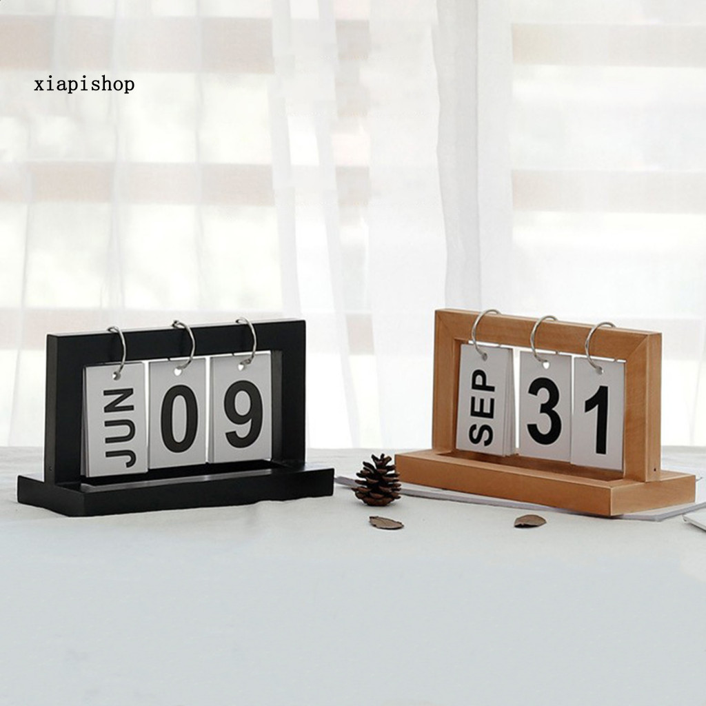 XPS Solid Wood Calendar Wooden Perpetual Calendar Vintage Wooden