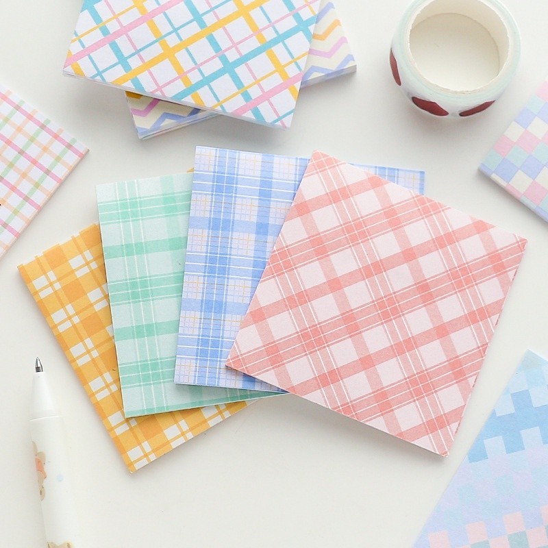 Memo sticky notes sticky notes 80 sheets wavy grid notepad | Shopee ...