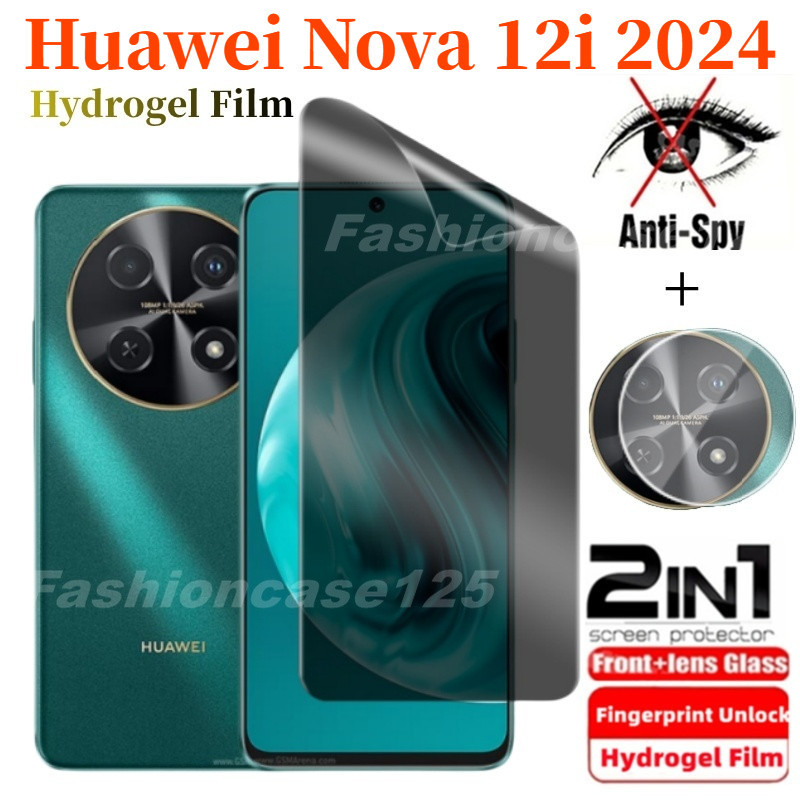 2in1 Huawei Nova 12i 2024 Soft Privacy Hydrogel Film Anti Spy Full Cover Screen Protector Anti 9041