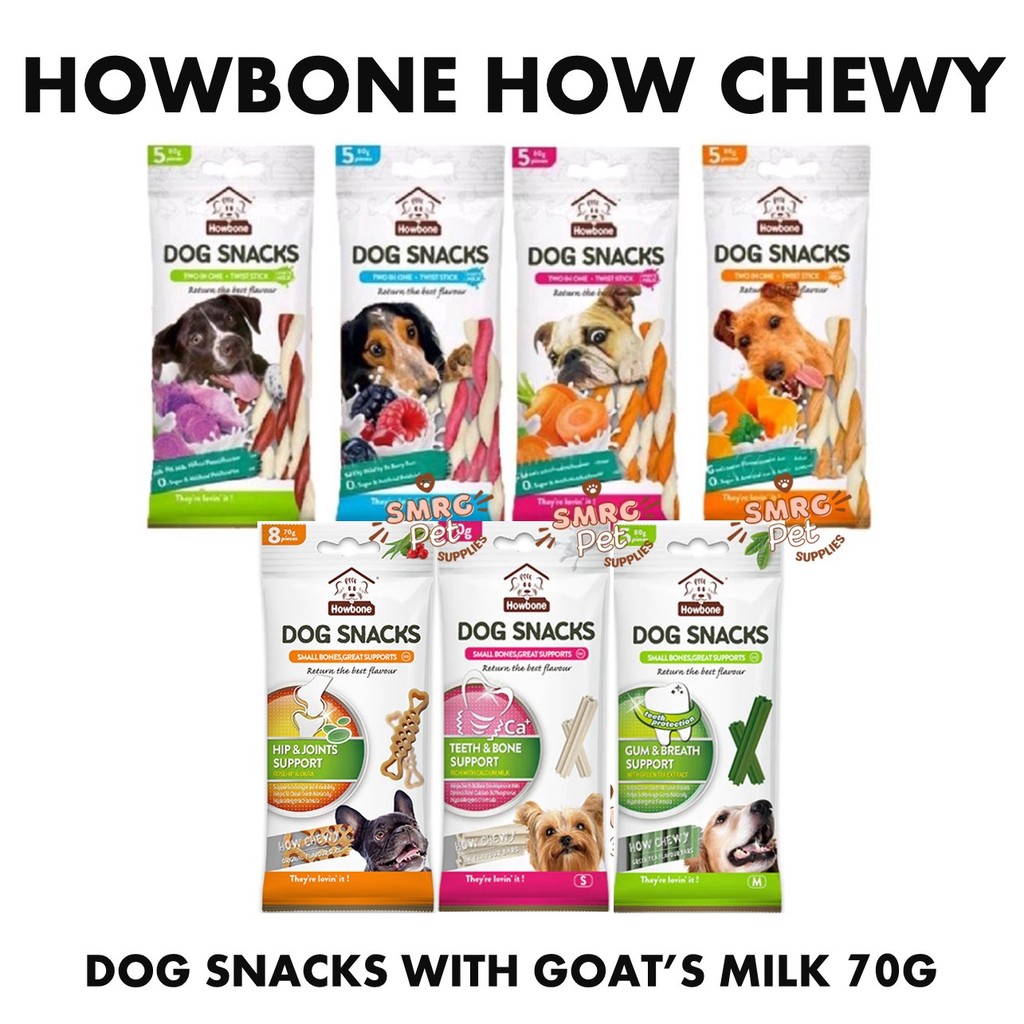 Pet Kingdom Howbone How Chewy Dog Snacks with Goats Milk Twist Stick ...