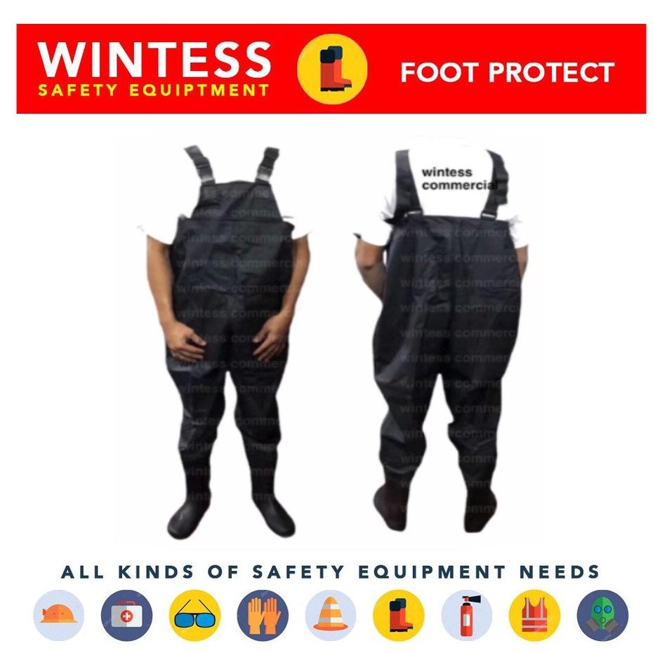 ♞Jumper Boots Coveralls Farmer Waterproof - Black