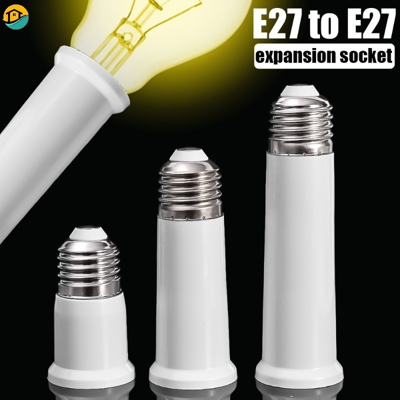 65/95/120mm E27 To E27 Extender Lamp Holder Base Bulb Extend Extension ...