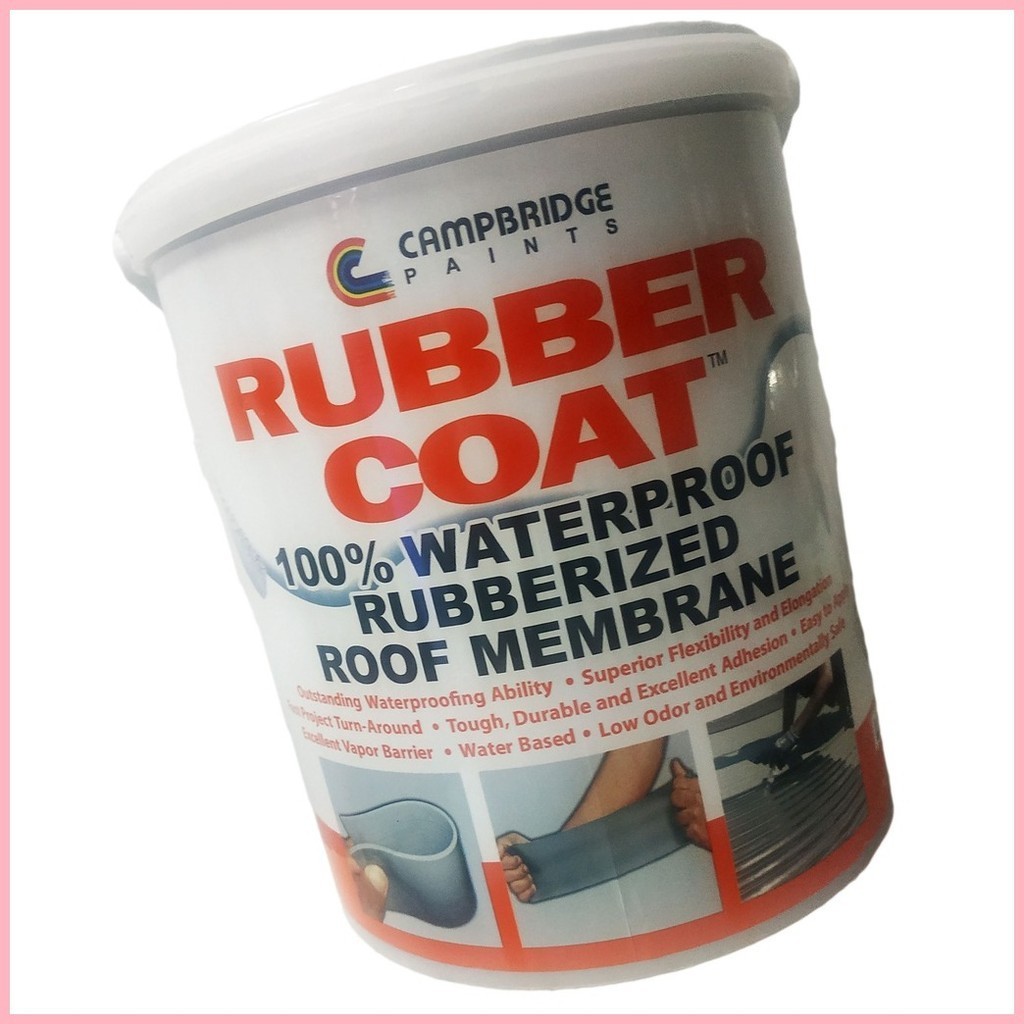 CAMPBRIDGE RUBBER COAT 100 WATERPROOF RUBBERIZED ROOF MEMBRANE LIGHT GREY 1 GALLON CODE 1900