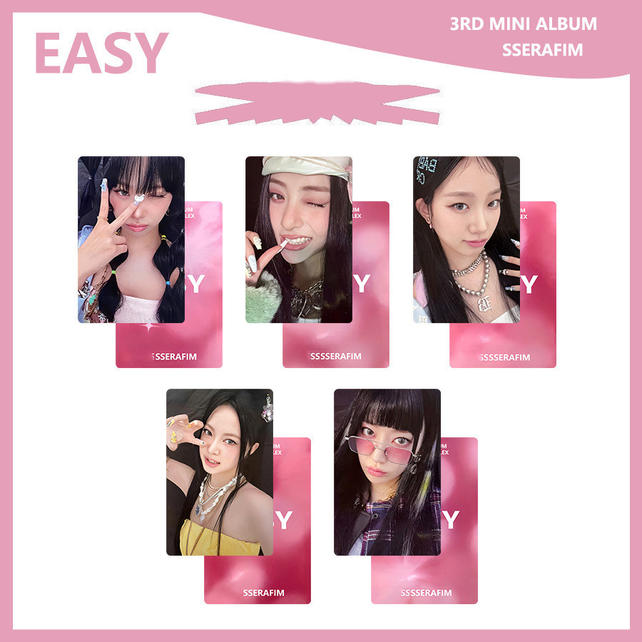 5pcs/set LE SSERAFIM EASY Album Photocards Lomo Cards SAKURA CHAEWON ...