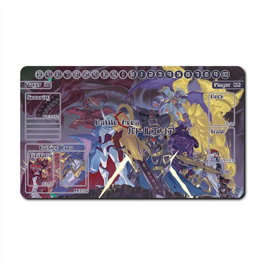 Digimon Spielmatte 60x35cm - TCG Unterlage Mit Karten-Zonen Für MTG & Digimon