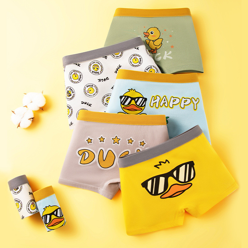 4 Pcs/Set Boys' Summer A-Class 95% Cotton Boxer Briefs Lightweight and ...