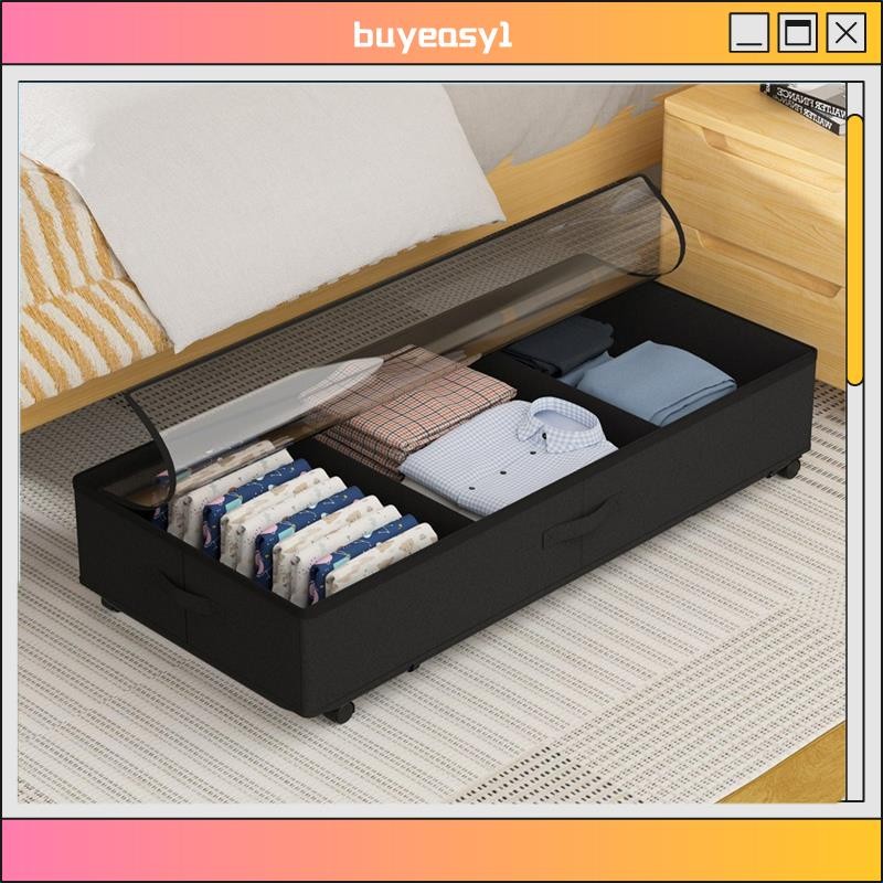 Under-Bed Locker Storage Box with Wheels Bed Bottom Storage Box Storage ...