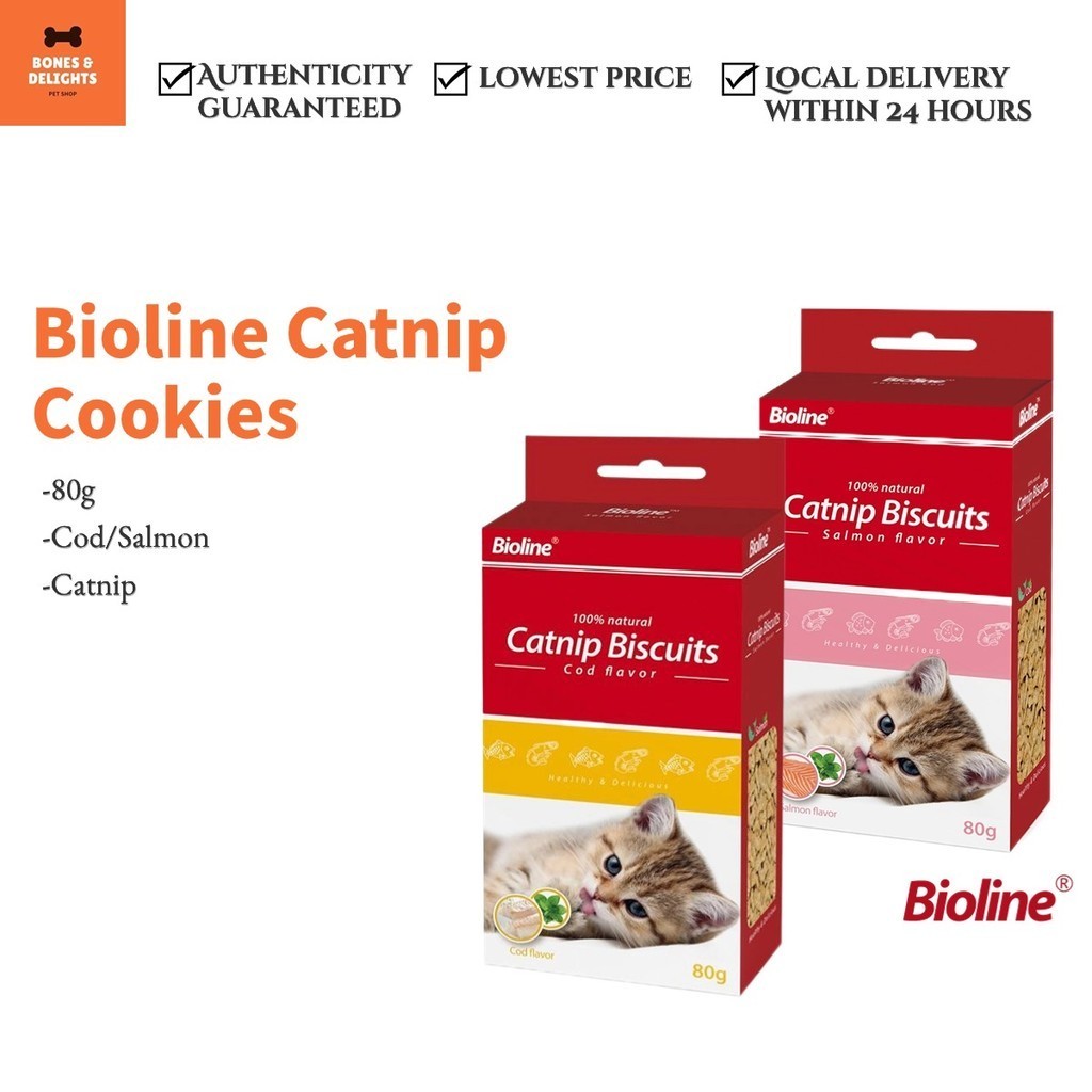 BIOLINE Catnip Biscuit for Cats and Kittens Salmon Cod 80g for Cat Shopee Philippines