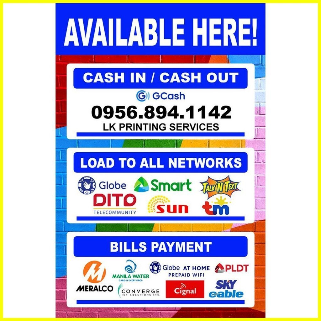 E-Business Tarpaulin (All-In-One) (GCash | Load To All Network | Bills ...