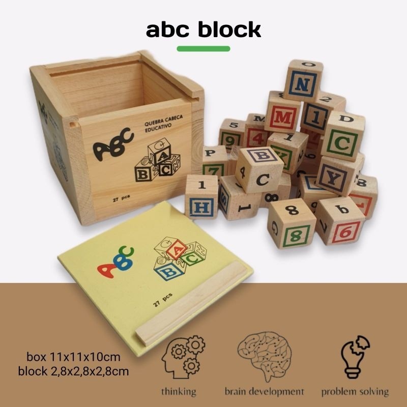 Nafisah edutoys ABC block wooden blocks alphabet letter blocks | Shopee ...