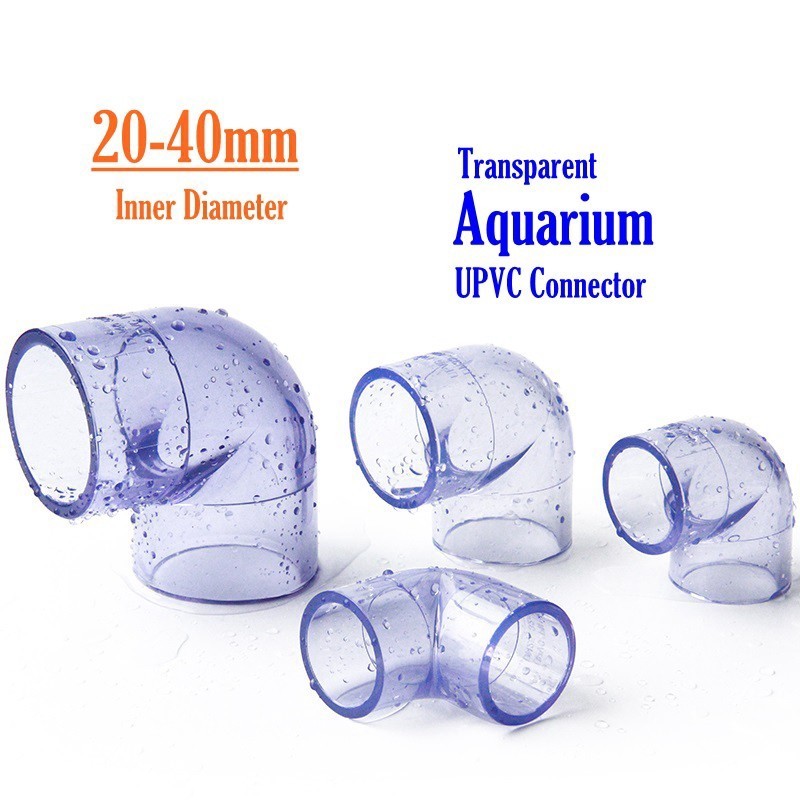 PVC Elbow Transparent for Aquarium Clear PVC Fitting Pipe Connector ...