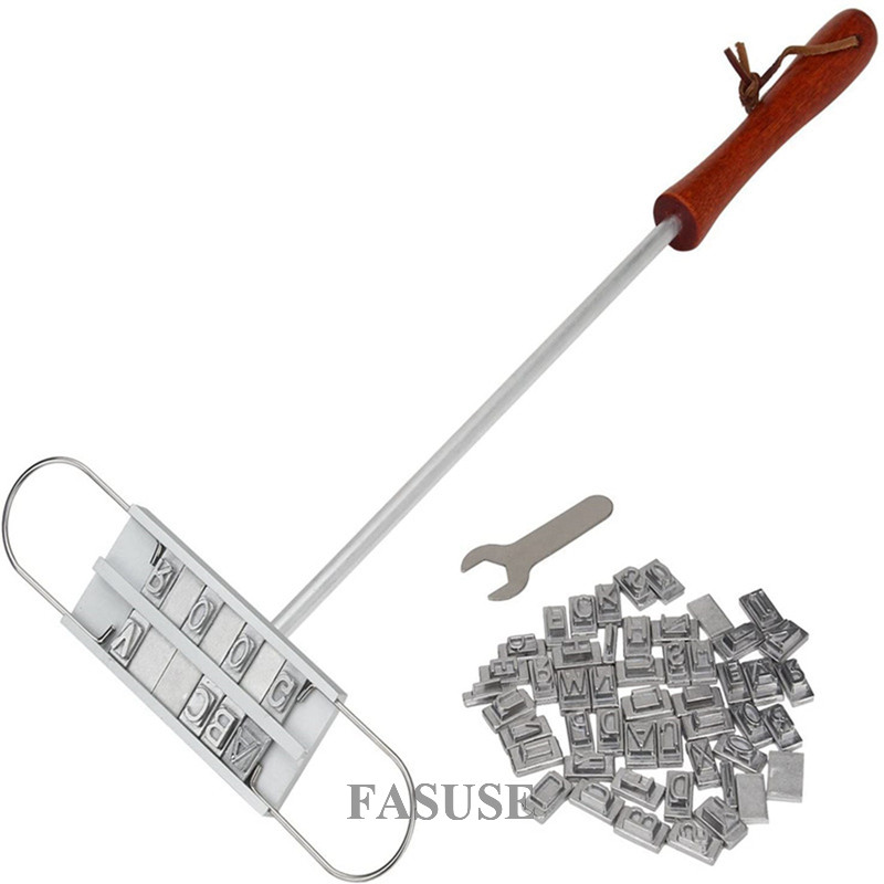 BBQ Branding Iron Set – 55 Letters & Spaties, Hout & Aluminium, Voor Gepersonaliseerde Berichten Op Steak, Burgers, Kip & Meer – Perfect Voor Feestjes