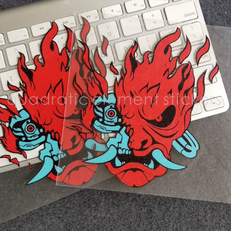 Cyberpunk Samurai Car Sticker 2077 Skull Head Personality Reflective ...