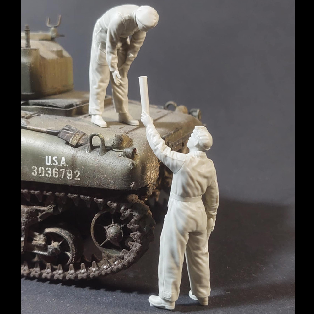 Maquette model, 1/35 resin figure Mk35, British Tanker soldier X2, war, WW2