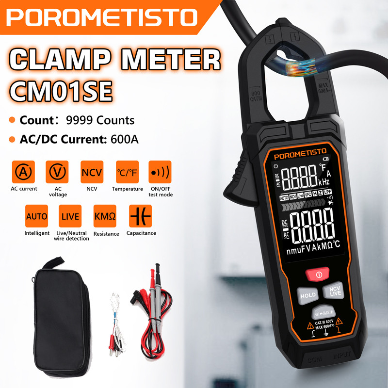 POROMETISTO CM01 600A Smart Digital Clamp Meter 9999 Counting Non ...
